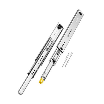Heavy Duty Drawer Slides 16inch, 1 Pair Locking Drawer Slides 250lbs Load Capacity, Side Mount Ball Bearing, 3-Fold Full Extension