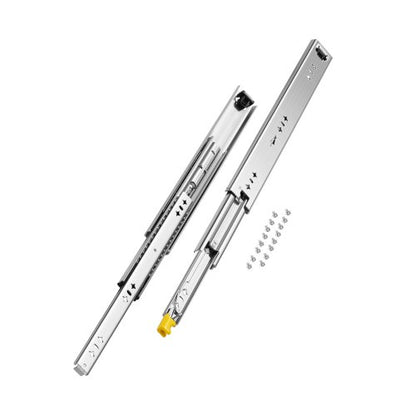 Heavy Duty Drawer Slides 18inch, 1 Pair Locking Drawer Slides 250lbs Load Capacity, Side Mount Ball Bearing, 3-Fold Full Extension