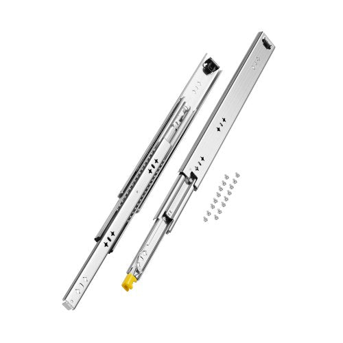 Heavy Duty Drawer Slides 20inch, 1 Pair Locking Drawer Slides 250lbs Load Capacity, Side Mount Ball Bearing, 3-Fold Full Extension