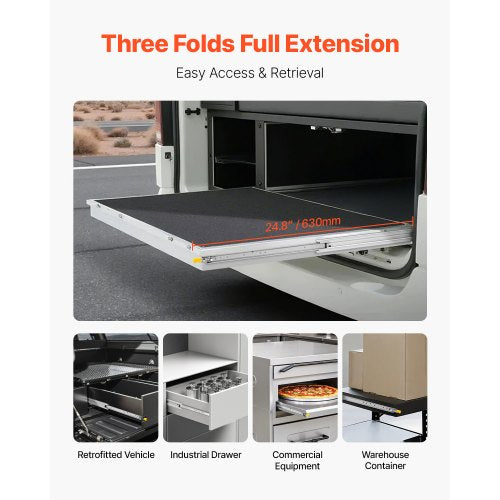 1 Paar 16-60 Zoll Soft-Close-Schubladenschienen Kugellager Voll ausziehbar | EU