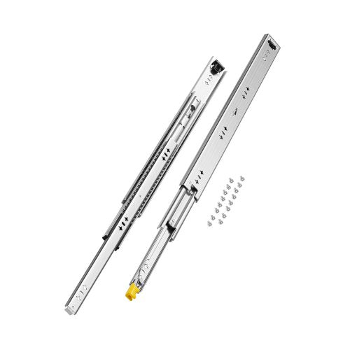Heavy Duty Drawer Slides 16inch, 1 Pair Locking Drawer Slides 250lbs Load Capacity, Side Mount Ball Bearing, 3-Fold Full Extension