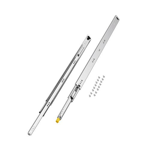 Heavy Duty Drawer Slides 38inch, 1 Pair Locking Drawer Slides 250lbs Load Capacity, Side Mount Ball Bearing, 3-Fold Full Extension