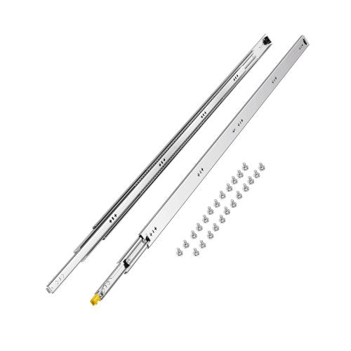 Heavy Duty Drawer Slides 60inch, 1 Pair Locking Drawer Slides 250lbs Load Capacity, Side Mount Ball Bearing, 3-Fold Full Extension