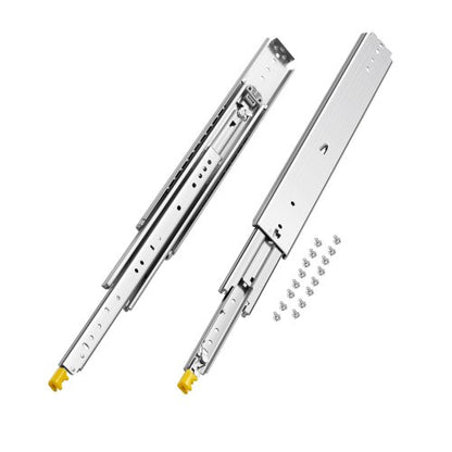 1 Pair Full Extension Drawer Slides 18 20 22 28 30 32 36 38 40 44 48 52 56 60 in, 500 lbs Load Capacity Locking Drawer Slides, Ball Bearing with Lock Side Mount Drawer Slide Rail