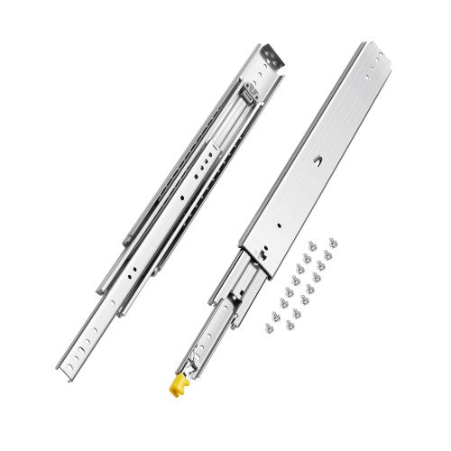 1 Pair Full Extension Drawer Slides 24 in, 500 lbs Load Capacity Locking Drawer Slides, Ball Bearing with Lock Side Mount Drawer Slide Rail