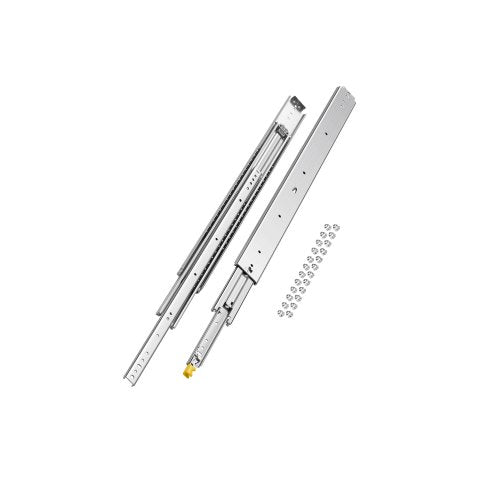 Drawer Slides, 1 Pair 36inch Locking Drawer Slides, 500lbs Load Capacity, Side Mount Ball Bearing Drawer Glides, Long Full Extension Drawer Slide