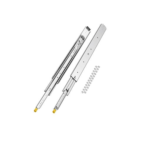 1 Pair Full Extension Drawer Slides 18 20 22 28 30 32 36 38 40 44 48 52 56 60 in, 500 lbs Load Capacity Locking Drawer Slides, Ball Bearing with Lock Side Mount Drawer Slide Rail