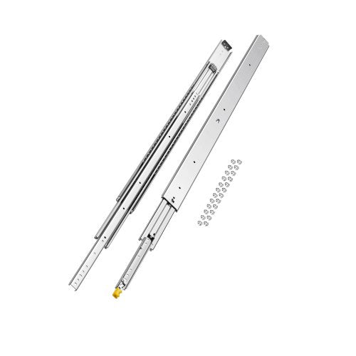 1 Pair Full Extension Drawer Slides 48 in, 500 lbs Load Capacity Locking Drawer Slides, Ball Bearing with Lock Side Mount Drawer Slide Rail