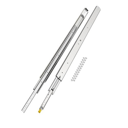 Heavy Duty Drawer Slides, 1 Pair 60inch Locking Drawer Slides, 500lbs Load Capacity, Side Mount Ball Bearing Drawer Glides, Full Extension Industrial Locking Rail