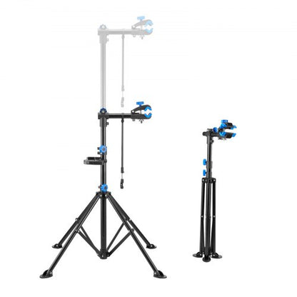 Bike Repair Stand, 66 lb Heavy-duty Bicycle Work Stand with 32.8-56.6 in Adjustable Height & Magnetic Tool Tray, Foldable Bicycle Maintenance Rack, Shop Home Mechanics for Mountain & Road Bike