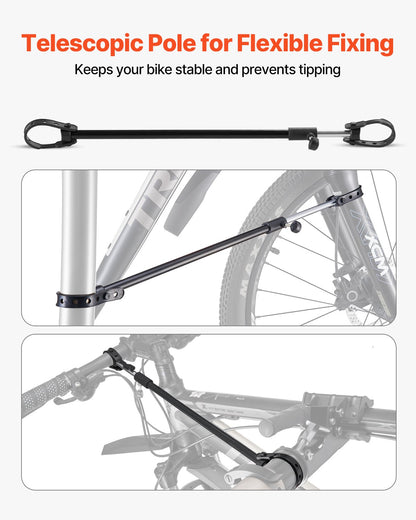 Bike Repair Stand, Max. 110 lb Heavy-duty Bicycle Work Stand with 40.3-59.4 in Adjustable Height & Large Tool Tray, Foldable Ebike Maintenance Rack, Shop Home Mechanics for Mountain Road Bike