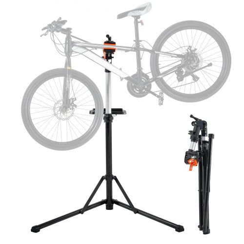 Bike Repair Stand, 66 lbs Heavy-duty Aluminum Bicycle Repair Stand, Adjustable Height Bike Maintenance Workstand with Magnetic Tool Tray Telescopic Arm, Foldable Bike Work Stand for Home, Shops