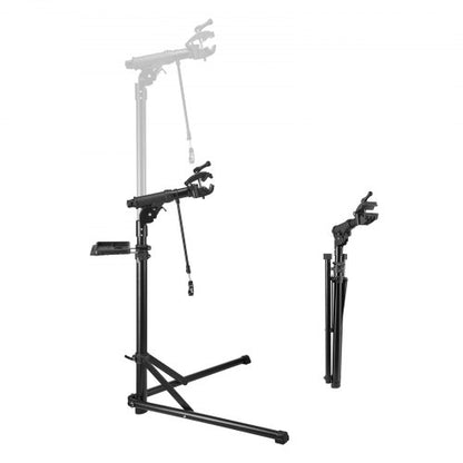 Bike Repair Stand, 85 lb Heavy-duty Bicycle Work Stand with 40.7-64.1 in Adjustable Height & Magnetic Tool Tray, Foldable Bicycle Maintenance Rack, Shop Home Mechanics for Mountain & Road Bike