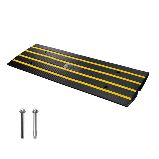 Sidewalk Ramp, 2.6 Inch Rubber Driveway Ramps, Heavy Duty 33069 lbs Weight Capacity Threshold Ramp, Curbside Bridge Ramps for Loading Dock Garage Sidewalk, Expandable Complete Ramp Set