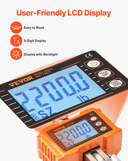 Digital Crane Scale Industrial Hanging Scale 2200 lbs/1000 kg Heavy Duty