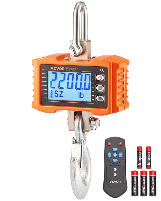 Digital Crane Scale Industrial Hanging Scale 2200 lbs/1000 kg Heavy Duty