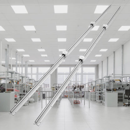 Linear Guide Rail Set, SBR16 2000mm, 2 PCS 78.7 in/2000 mm SBR16 Guide Rails and 4 PCS SBR16UU Slide Blocks, Linear Rails and Bearings Kit for Automated Machines DIY Project CNC Router Machines