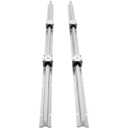 SBR20 1200mm Linear Guide Set, Comes with Two 47.2-inch SBR20 Rails and Four SBR20UU Bearings, Perfect for Crafting CNC Routers and Automation Equipment