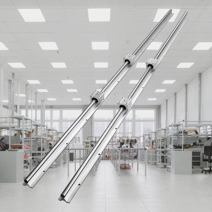 Linear Motion Set, SBR20 1500mm, Comes with Two 59 in/1500 mm SBR20 Rails & Four SBR20UU Blocks, Ideal for DIY CNC and Automation Tasks