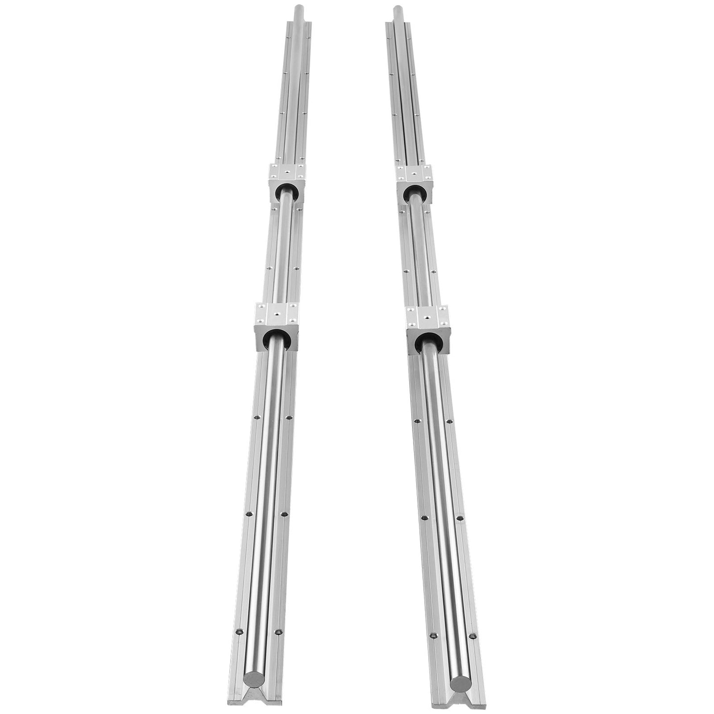 Linear Motion Set, SBR20 1500mm, Comes with Two 59 in/1500 mm SBR20 Rails & Four SBR20UU Blocks, Ideal for DIY CNC and Automation Tasks