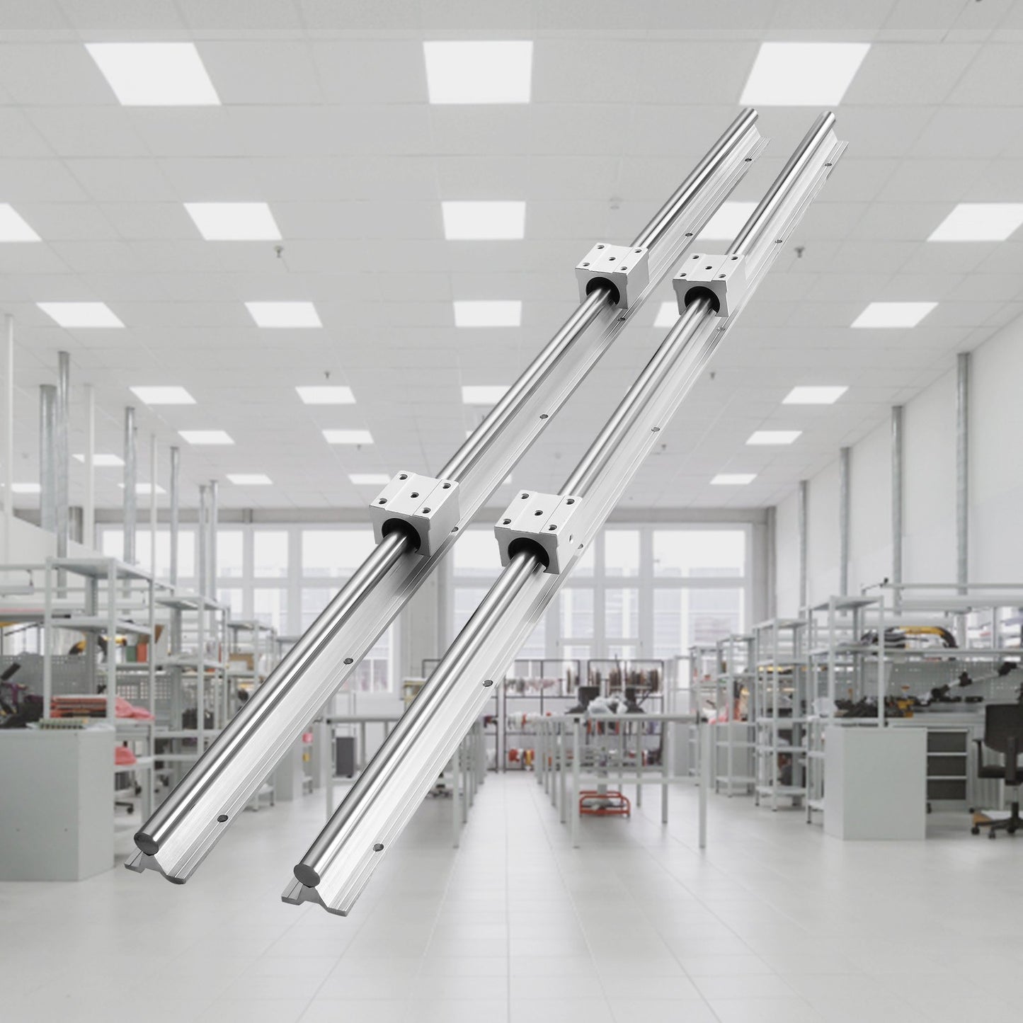 Linear Rail Kit, SBR20 800mm, Includes 2 PCS 31.5 in SBR20 Rails & 4 PCS SBR20UU Blocks, Ideal for CNC Machines, Automation Projects, and DIY Crafts