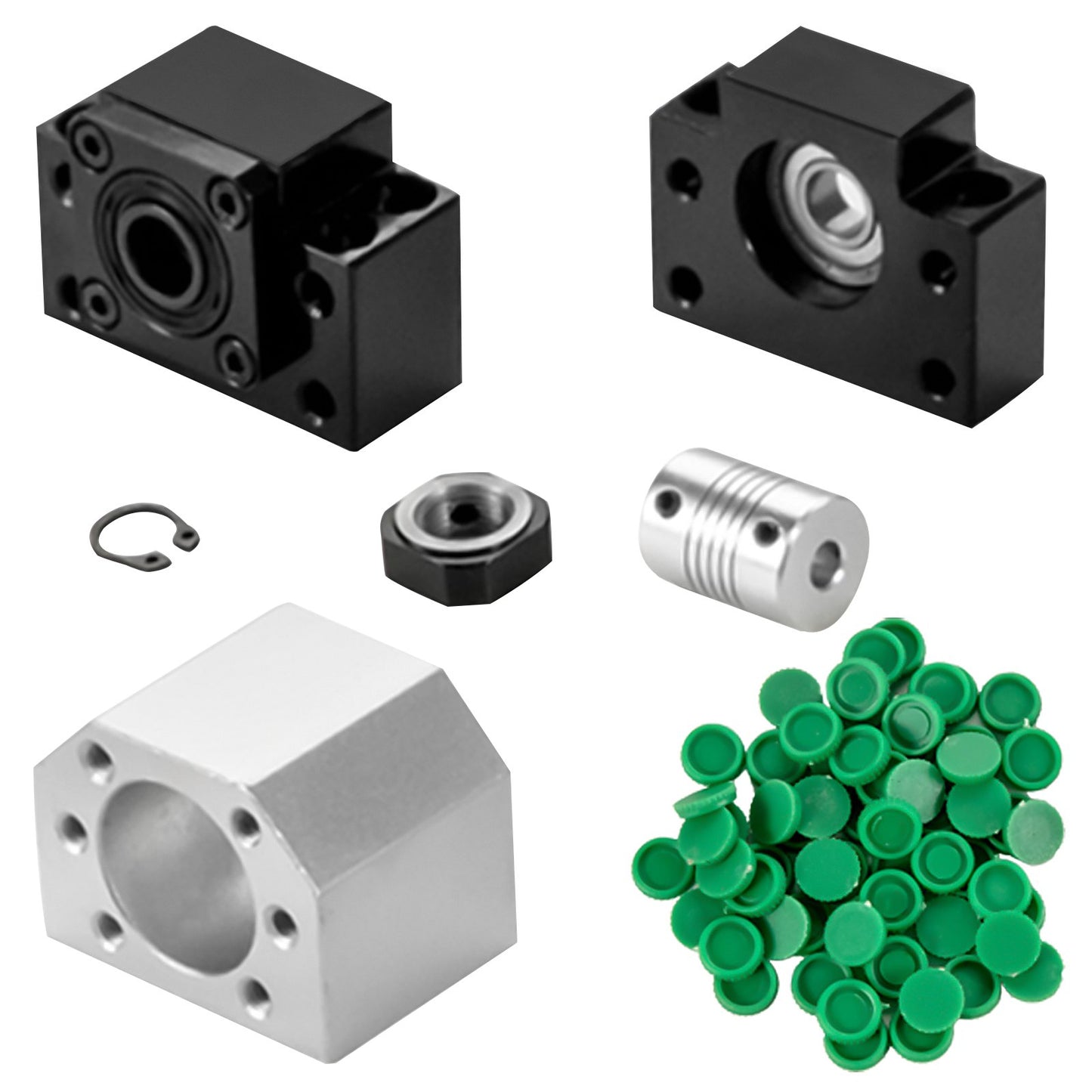 Linjär styrskena 2st HGR20-1000mm linjär glidskena med 1st RM1605-1000mm kulskruv med BF12/BK12 kit linjär glidskena styrskena fyrkantig för DIY CNC-routrar Svarvar