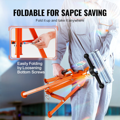 Roll Stand, Heavy Duty 2500 LBS Load Capacity, 27.6"-52" Height Adjustable, 45# Steel Foldable Roll Support Stand for Pipe, Wood Boards