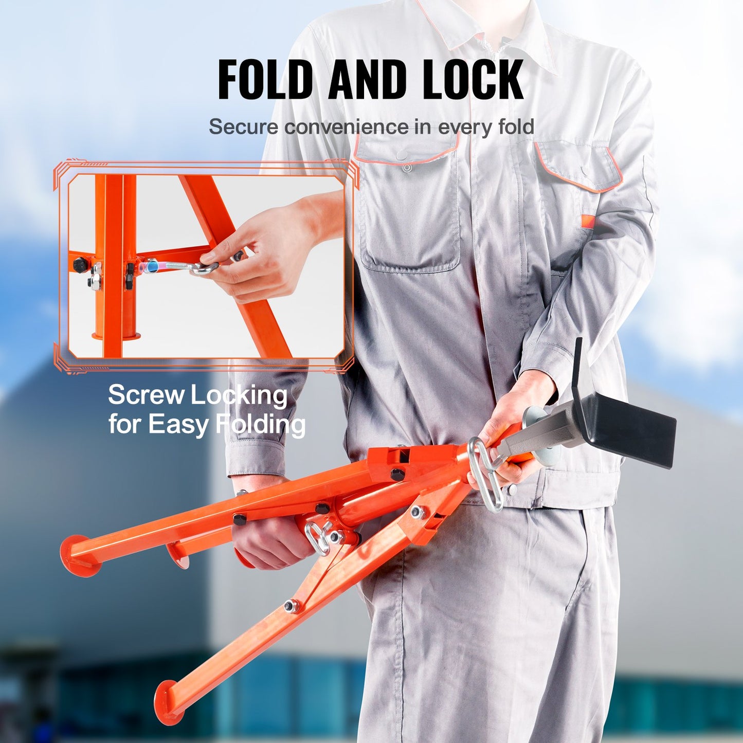 Pipe Stand, 2500LBS Heavy Duty Pipe Jack Stand, 27.2"-52" Height Adjustable V Head Pipe Stand, 45# Steel Folding Jack Stand for 1/2-12 Inch Pipe