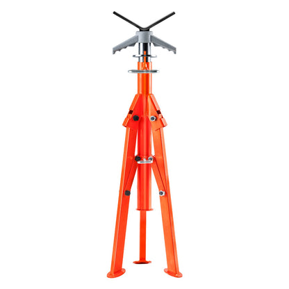 Pipe Stand, 2500LBS Heavy Duty Pipe Jack Stand, 27.2"-52" Height Adjustable V Head Pipe Stand, 45# Steel Folding Jack Stand for 1/2-12 Inch Pipe