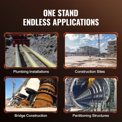 Pipe Stand with Roller Head 2500 LBS Load for 2-36 inch pipe 45# steel