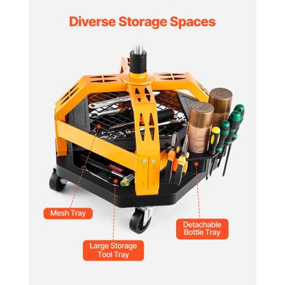 Rullande Verkstadspall Kraftig Garagearbetsstol 136 kg Last med Hjul