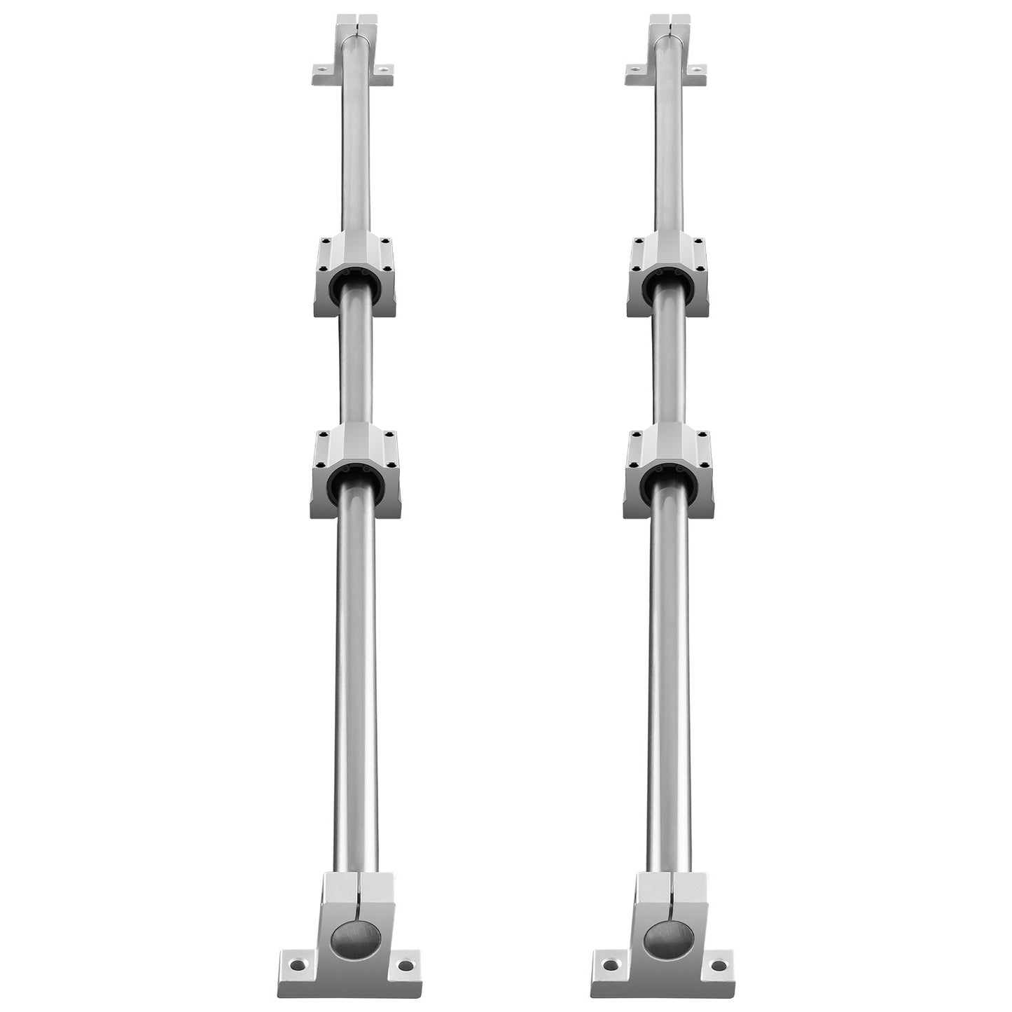 Linearführungsschienen, SFC20 1000 mm, 2 Stück 39,4 Zoll/1000 mm SFC20-Führungsschienen, 4 Stück SC20-Gleitblöcke, 4 Stück Schienenstützen, Linearschienen und Lagersatz für automatisierte Maschinen, CNC-Heimwerkerprojekte