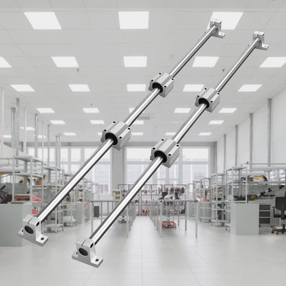 Linear Guide Set, SFC20 1000mm, Comes with Two 39.4 in/1000 mm SFC20 Guides, Four SC20 Slide Blocks, and Four Guide Supports for Automated Machinery and CNC Tasks