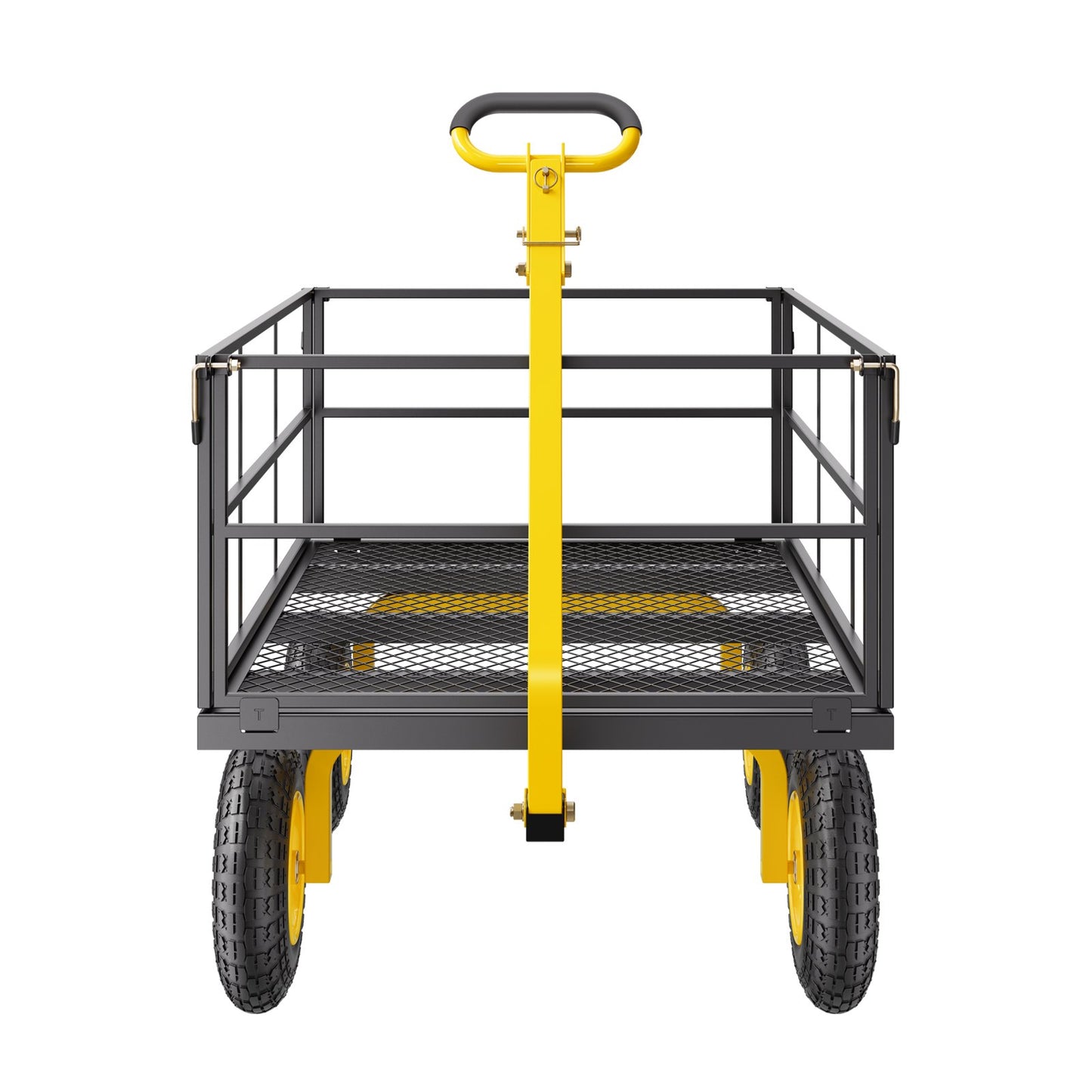 Steel Garden Cart 1400lb Kapacitet Heavy Duty Yard Wagon Cart 13in däck