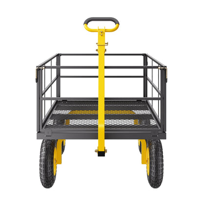 Steel Garden Cart 1400lb Kapacitet Heavy Duty Yard Wagon Cart 13in däck