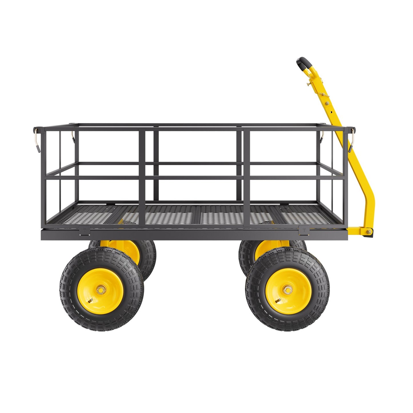 Steel Garden Cart 1400lb Kapacitet Heavy Duty Yard Wagon Cart 13in däck