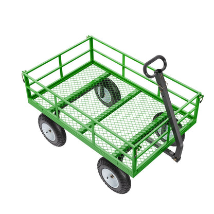 Steel Garden Cart 1200lbs Kapacitet Heavy Duty Wagon Cart 13in däck