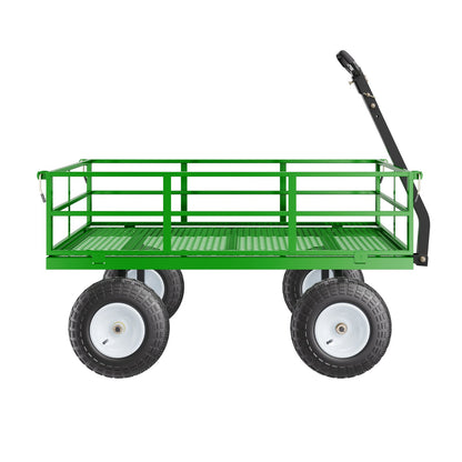Steel Garden Cart 1200lbs Kapacitet Heavy Duty Wagon Cart 13in däck