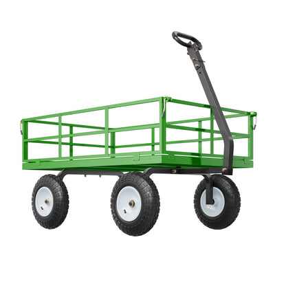 Steel Garden Cart 1200lbs Kapacitet Heavy Duty Wagon Cart 13in däck