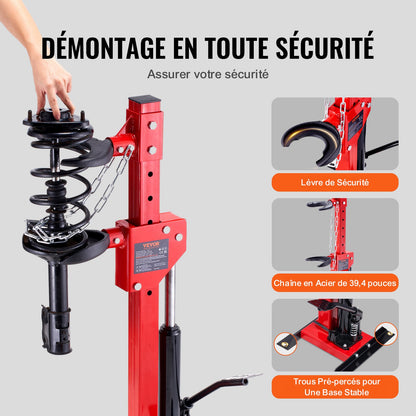 Strut Spring Compressor, 4.5 Ton/9920 LBS Hydraulic Jack Capacity, 1 Ton Rated Compression Force, Auto Strut Coil Spring Compressor Tool, Hydraulic Spring Compressor for Strut Spring Removing