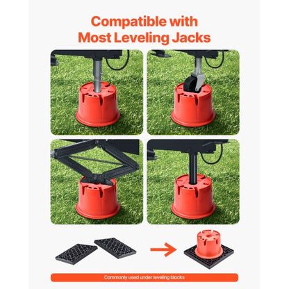 Trailer jack blocks, 6 level blocks for motorhomes, 20 cm high, 900 kg with 2 pads