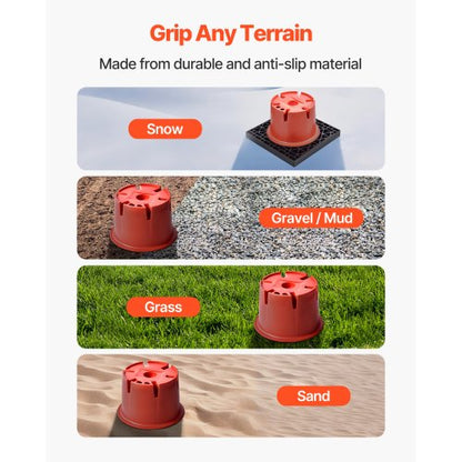 Trailer jack blocks, 6 level blocks for motorhomes, 20 cm high, 900 kg with 2 pads