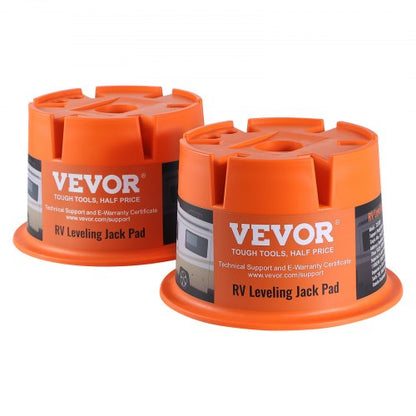 Trailer Jack Block, 2000 lbs Capacity per RV Leveling Block, High-quality Polypropylene RV Camper Stabilizer Blocks, RV Travel Accessories Use for Any Tongue Jack, Post, Foot, 5th Wheels, 2-Pack