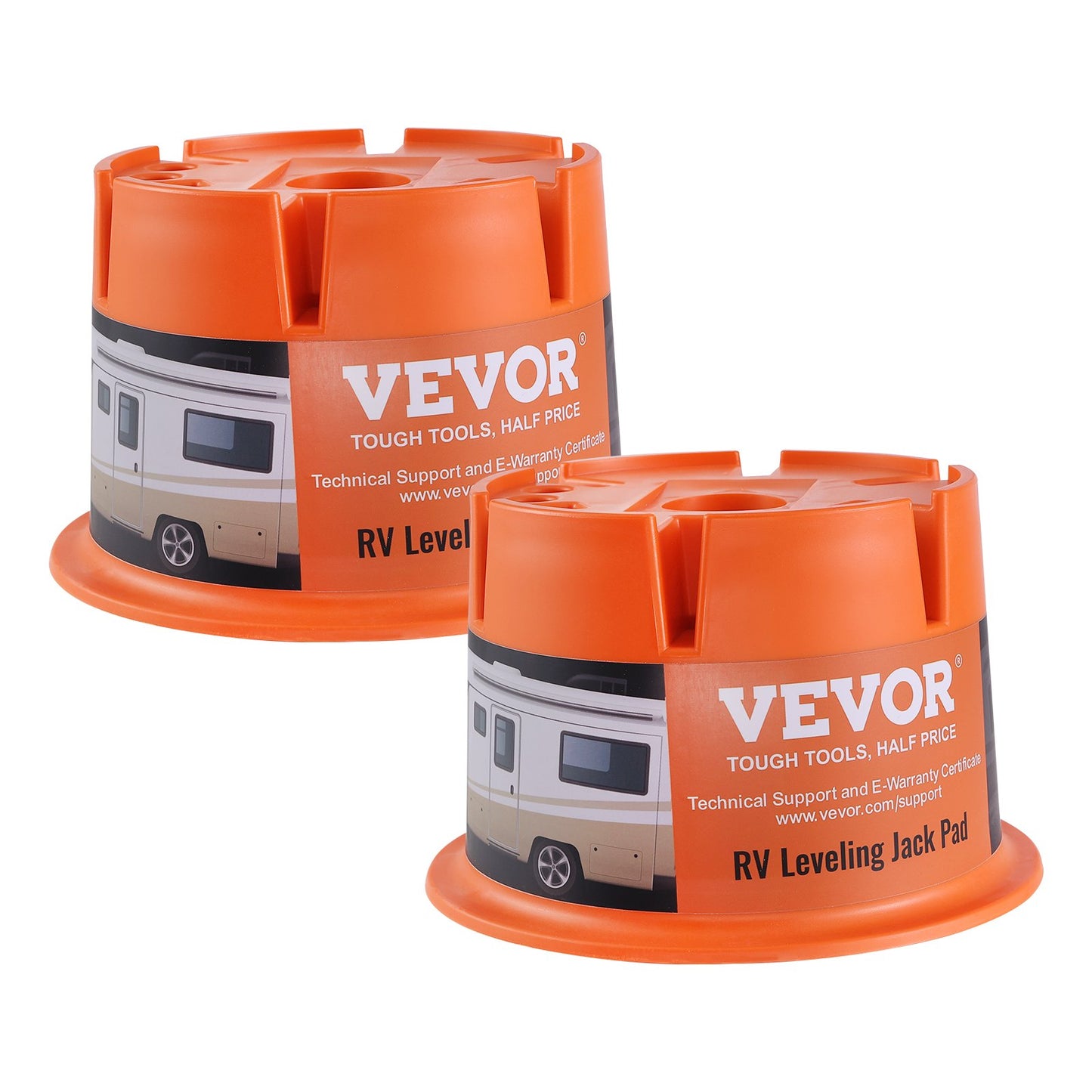 Anhänger-Wagenheberblock, 2000 lbs Kapazität pro Wohnmobil-Nivellierblock, hochwertige Stabilisierungsblöcke aus Polypropylen für Wohnmobile, Wohnmobil-Reisezubehör für alle Hochleistungswagenheber, Pfosten, Füße, Sattelkupplungen, 2er-Pack