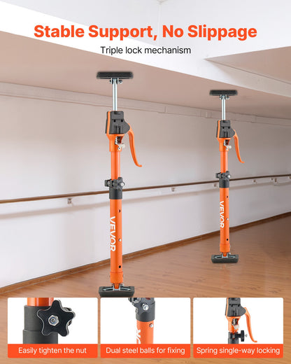 Cabinet Jack Support Pole, 2-Pack, 18.9-29.5 Inch Steel Telescopic Quick Support Rod, Adjustable 3rd Hand System up to 220 lbs Capacity for Installing Cabinets, Lifting Drywall, Cargo Bars