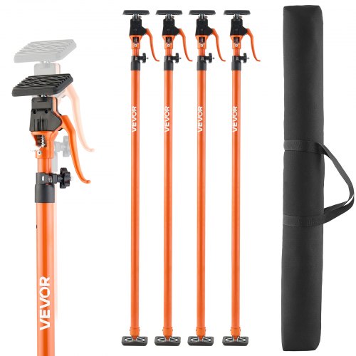Cabinet Jack Support Pole, 4-Pack, 49.2-114.6 Inch Steel Telescopic Quick Support Rod, Adjustable 3rd Hand System up to 198 lbs Capacity for Installing Cabinets, Lifting Drywall, Cargo Bars