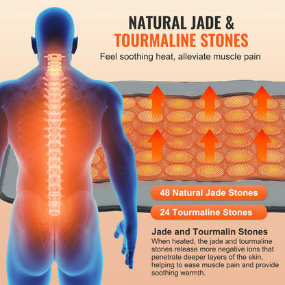 Far Infrared Heating Pad 48 Natural Jade &amp; 24 Tourmaline Stone Heating Pad