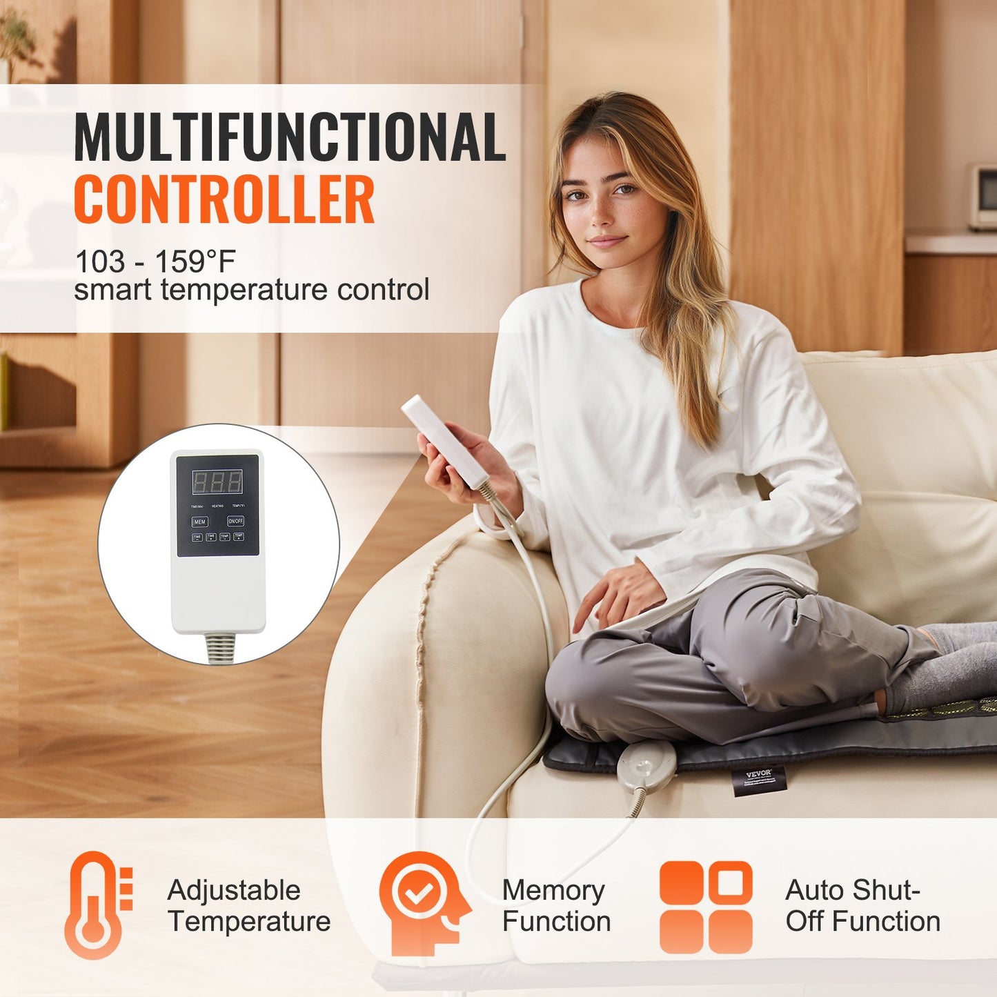 Far Infrared Heating Pad 48 Natural Jade &amp; 24 Tourmaline Stone Heating Pad