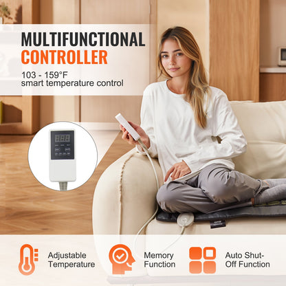 Far Infrared Heating Pad 48 Natural Jade &amp; 24 Tourmaline Stone Heating Pad