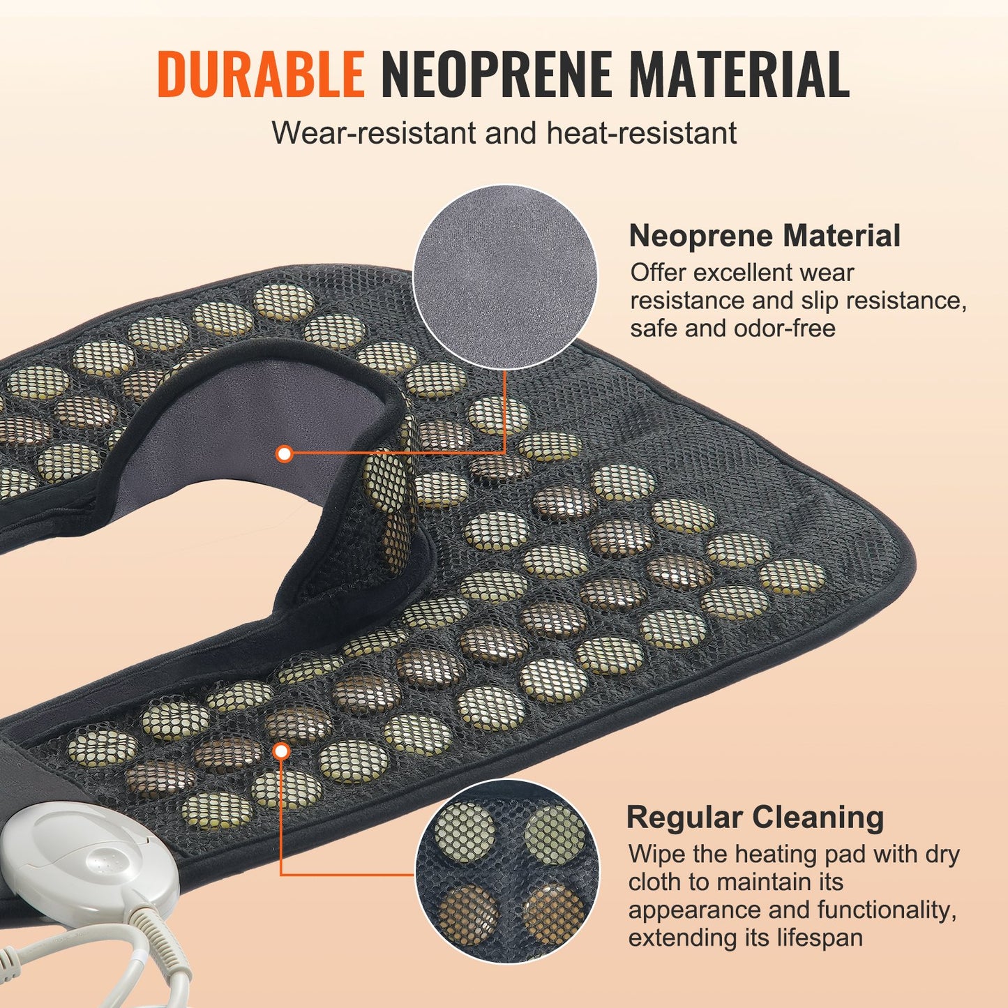 Far Infrared Heating Pad 54 Natural Jade &amp; 30 Tourmaline Stone Heating Pad